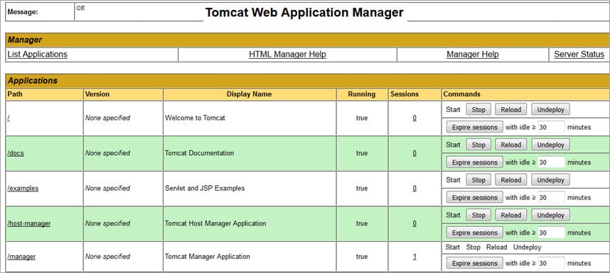 Tomcat Web应用程序管理器