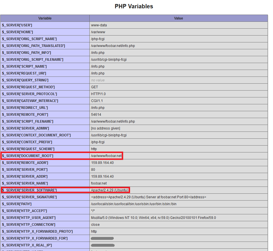 通过 Nginx 获取 Apache 的 phpinfo