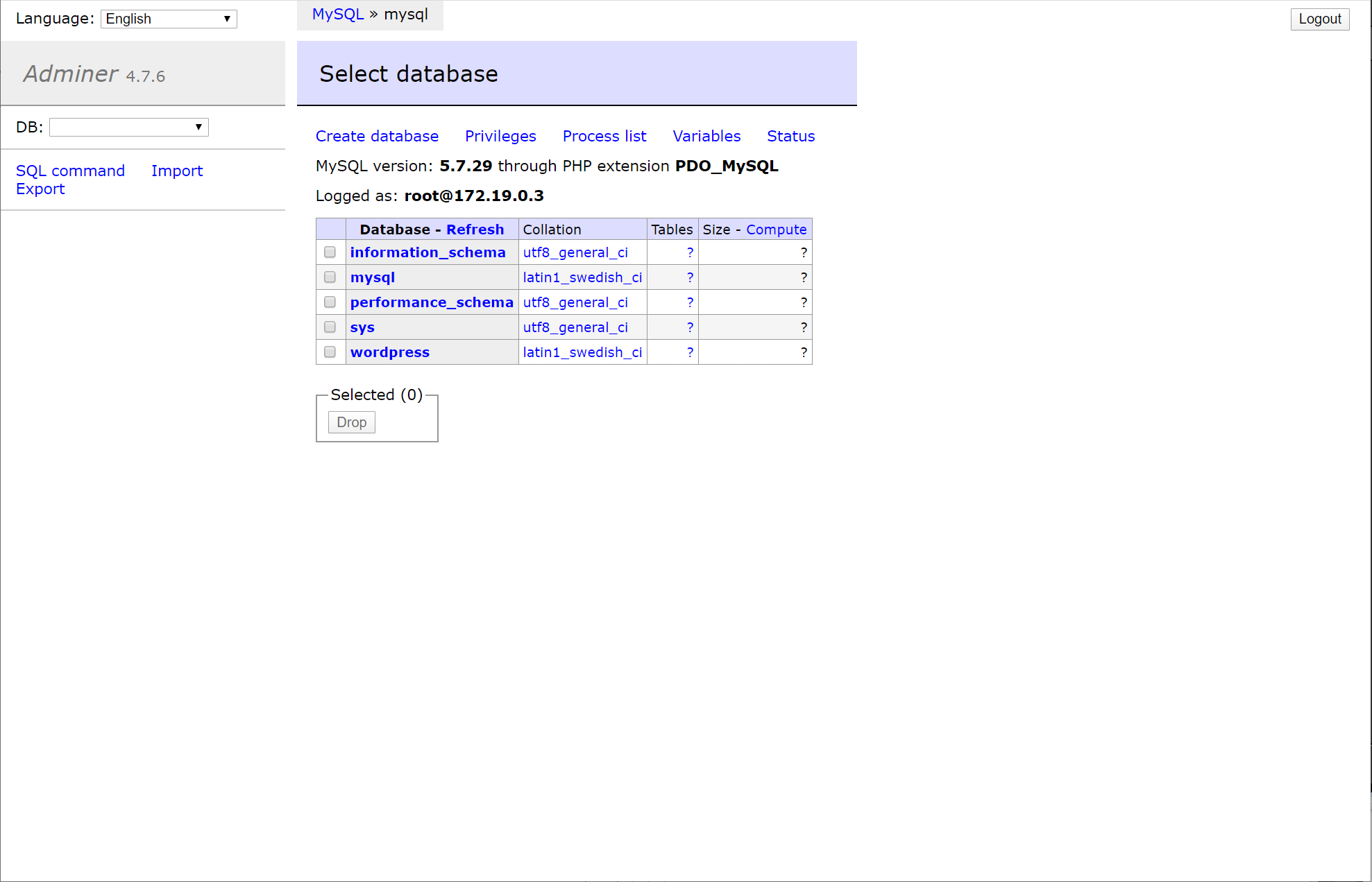 管理员连接MySQL数据库