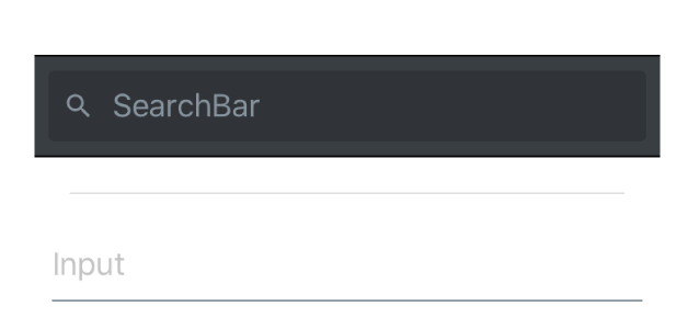 SearchBar 和 Input 组件示例的屏幕截图。