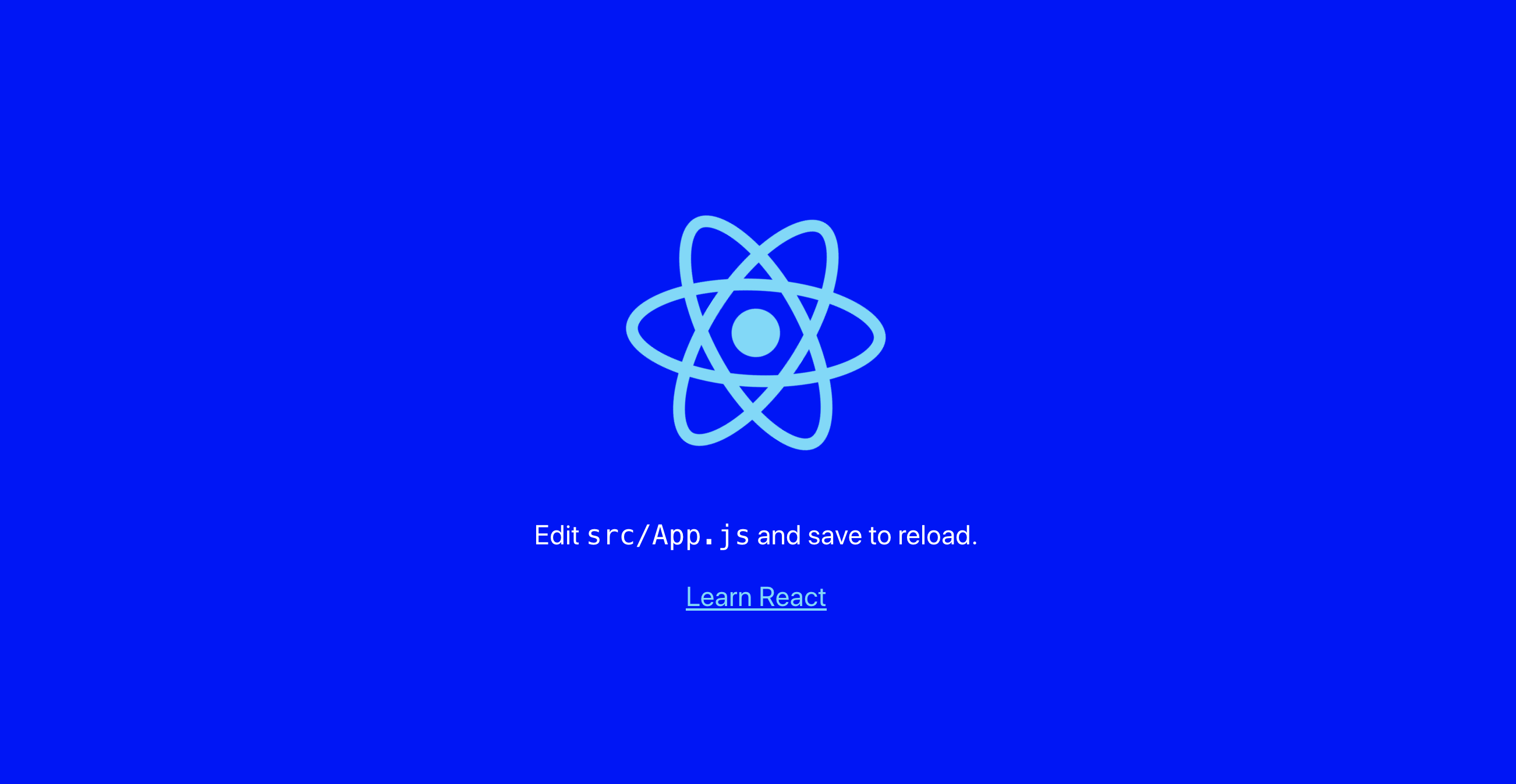 具有蓝色背景的 React 应用程序