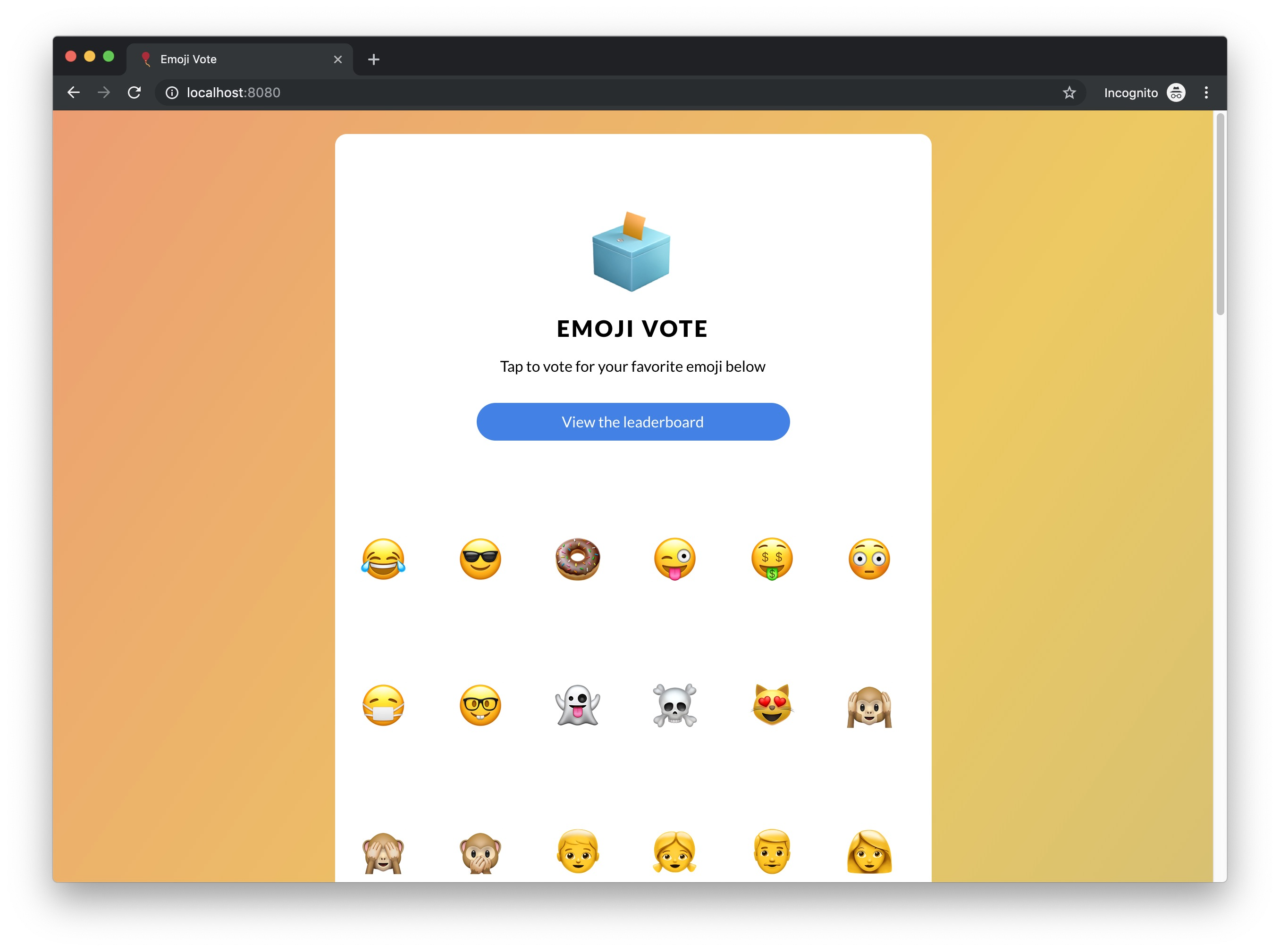 Emojivoto 示例应用程序