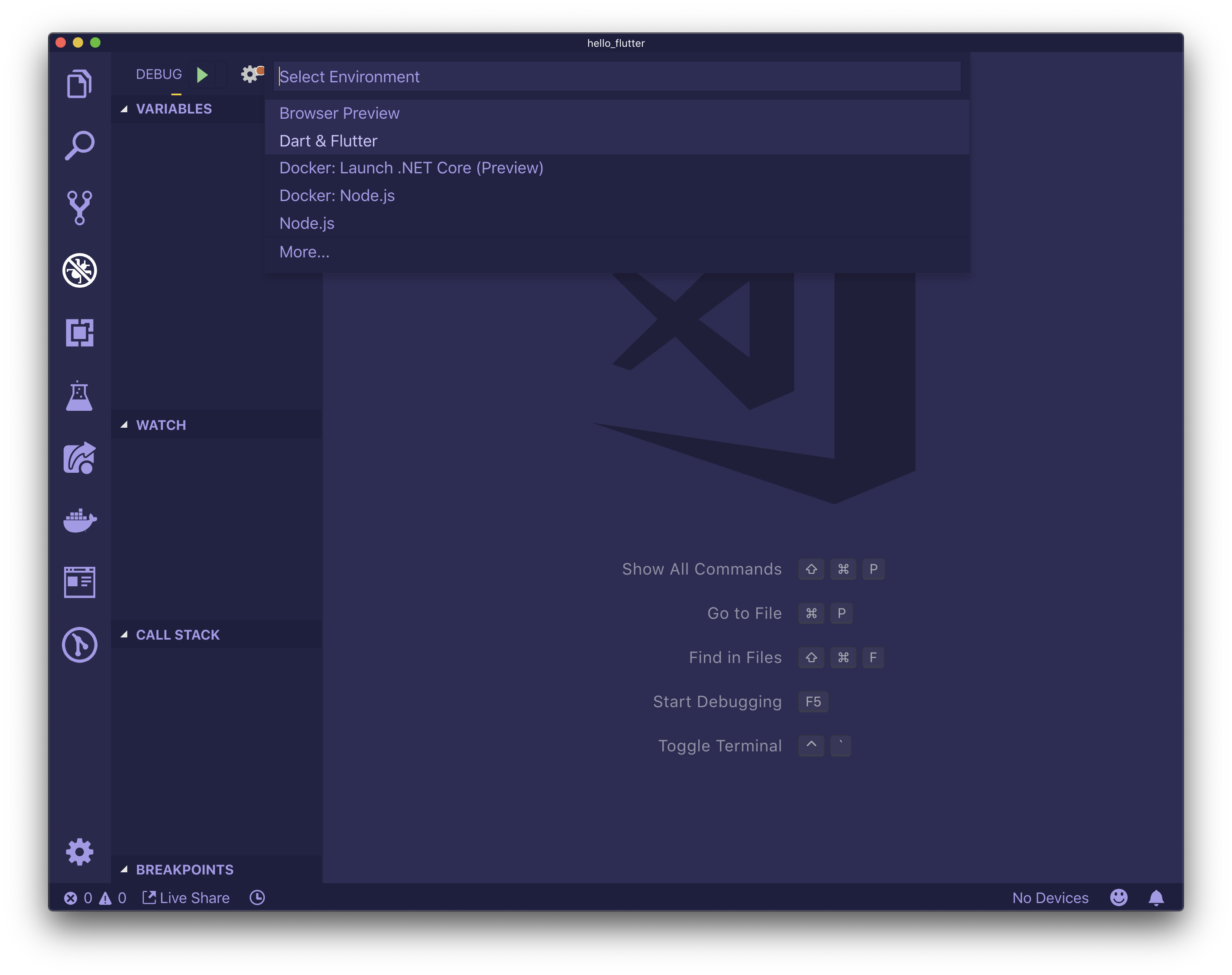 在 Visual Studio Code 中运行应用程序的屏幕截图。